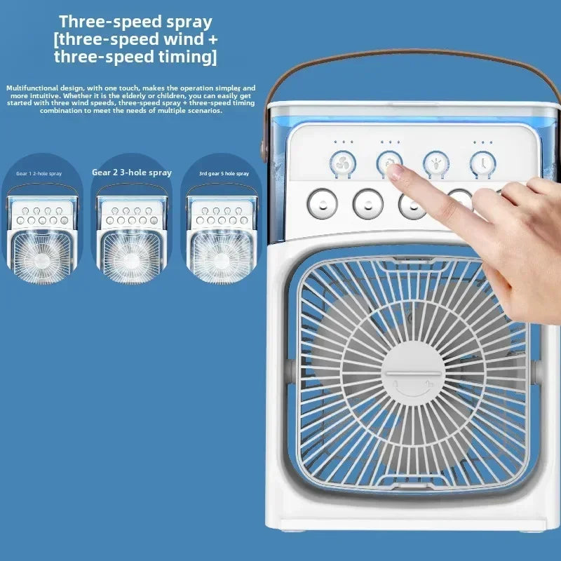 Compact 3-in-1 Portable AC Air Cooler Fan, Humidifier, LED Night Light